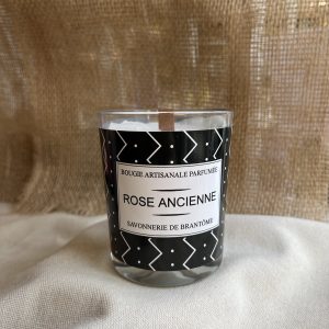 Bougie mèche de bois - Rose ancienne