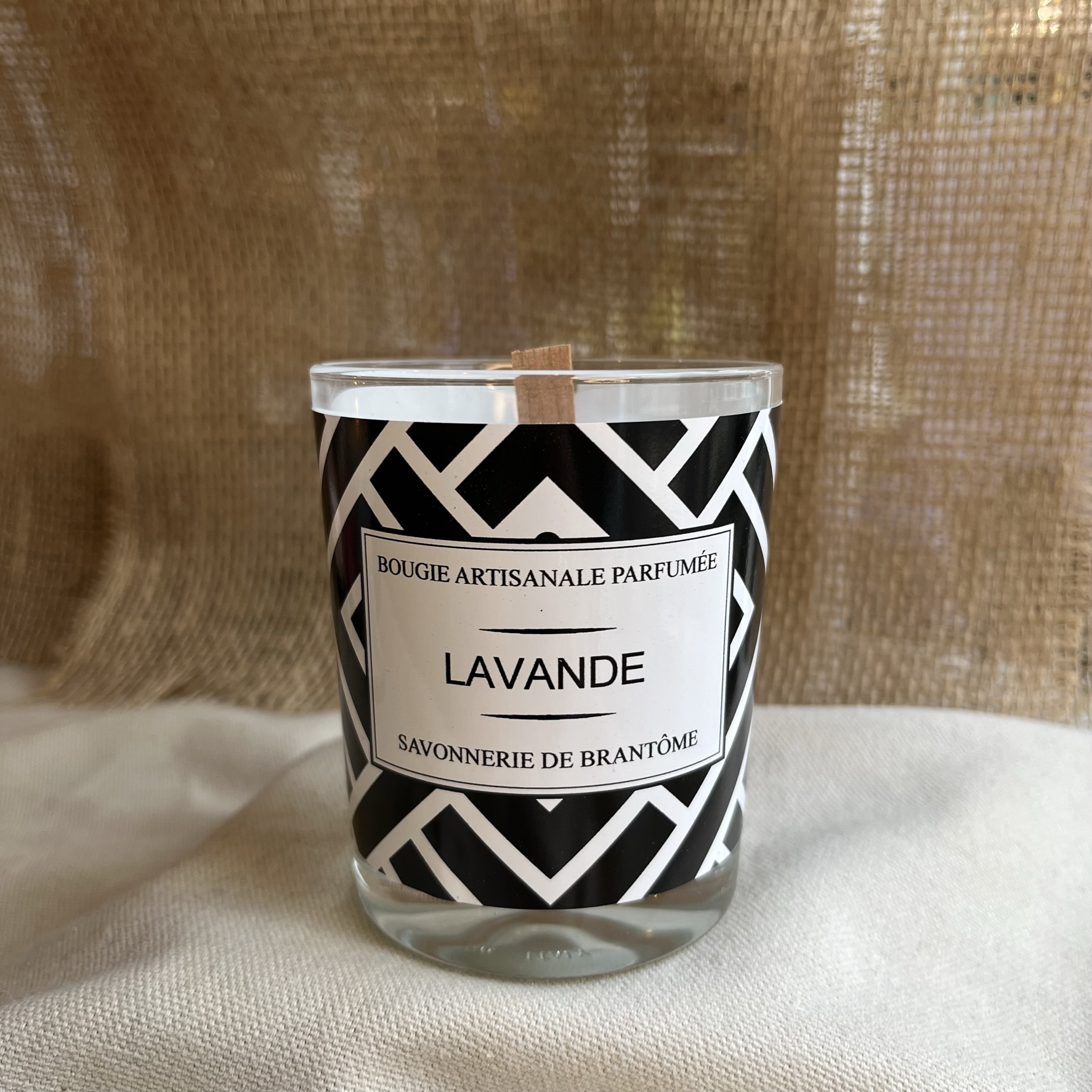 Bougie mèche de bois - Lavande