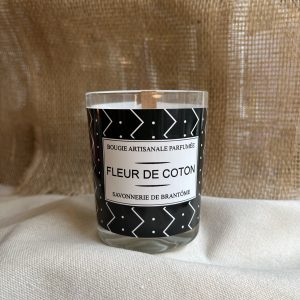 Bougie mèche de bois - Fleur de coton