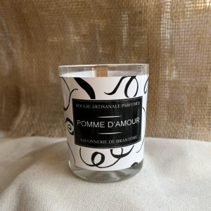 Bougie mèche de bois - Pomme d'amour