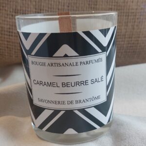 Bougie mèche de bois - Caramel beurre salé
