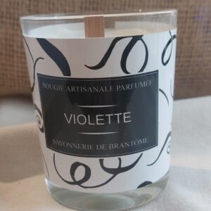 Bougie mèche de bois - Violette