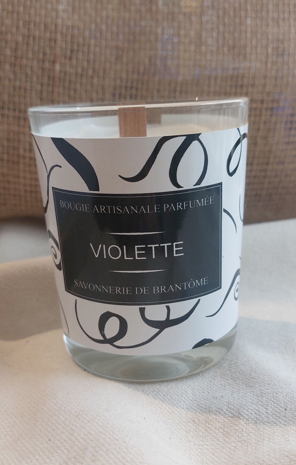 Bougie mèche de bois - Violette